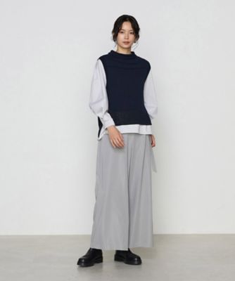 【美品】コンパクトコットンポリエステル ニットベスト　定価¥19,030 コットンポリエステルコイルヤーン クルーネックベスト | maison