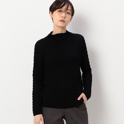 ＜Gabardine K.T (Women)＞【洗える】カシミアタッチリヨセル　シャーリング柄セーター（７２３２ＩＡ０４）