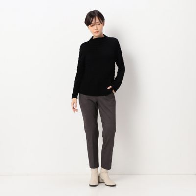 【洗える】カシミアタッチリヨセル　シャーリング柄セーター（７２３２ＩＡ０４）