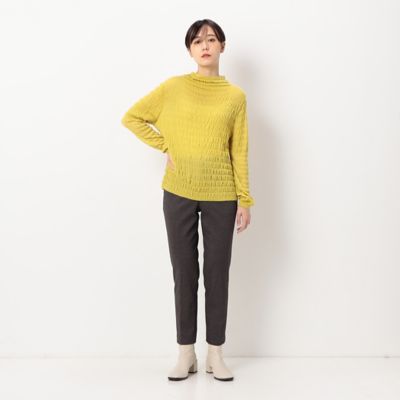 【洗える】カシミアタッチリヨセル　シャーリング柄セーター（７２３２ＩＡ０４）