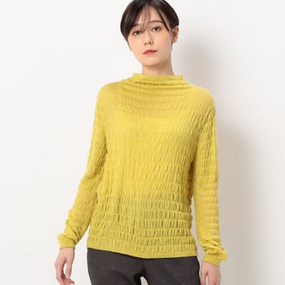【洗える】カシミアタッチリヨセル　シャーリング柄セーター（７２３２ＩＡ０４）