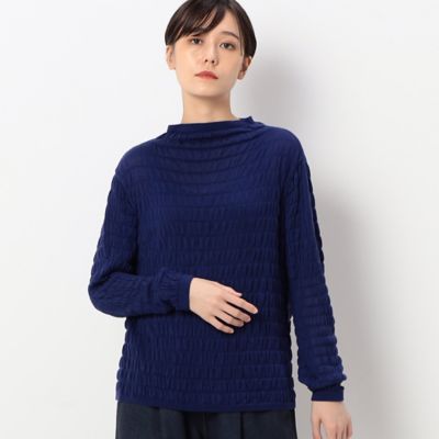 【洗える】カシミアタッチリヨセル　シャーリング柄セーター（７２３２ＩＡ０４）