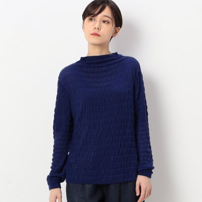【洗える】カシミアタッチリヨセル　シャーリング柄セーター（７２３２ＩＡ０４）