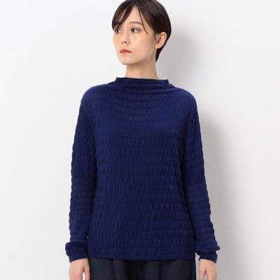 【洗える】カシミアタッチリヨセル　シャーリング柄セーター（７２３２ＩＡ０４）