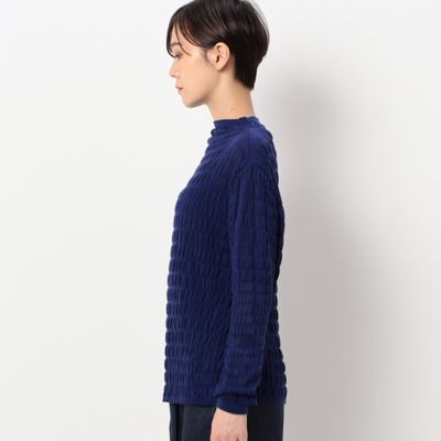 【洗える】カシミアタッチリヨセル　シャーリング柄セーター（７２３２ＩＡ０４）