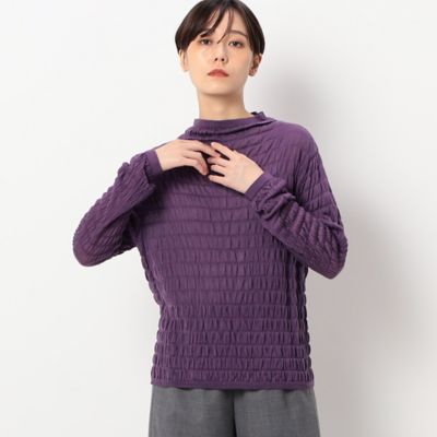 【洗える】カシミアタッチリヨセル　シャーリング柄セーター（７２３２ＩＡ０４）