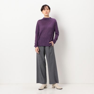 【洗える】カシミアタッチリヨセル　シャーリング柄セーター（７２３２ＩＡ０４）