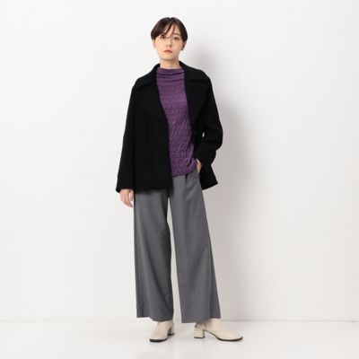 【洗える】カシミアタッチリヨセル　シャーリング柄セーター（７２３２ＩＡ０４）
