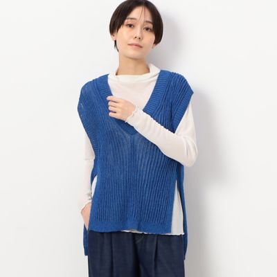 ＜三越伊勢丹/公式＞【SALE】Gabardine K.T (Women)/ギャバジンケーティー 和紙ニット ベスト アオ トップス【三越伊勢丹/公式】