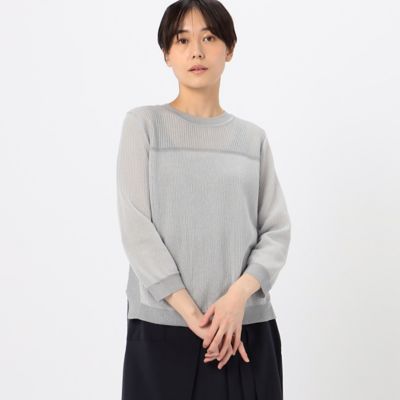 ＜Gabardine K.T (Women)＞【前後２ＷＡＹ】スーパーブライトヤーン　ストライプ柄　セーター（７２３２ＩＧ０５）