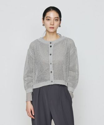 和紙×peフリーゼヤーン スクエアメッシュ2WAYカーディガン