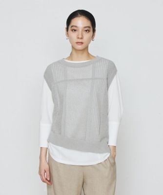 YasuyukiIshii 和紙 レザー 2wayベスト YASUYUKI ISHII -Sleeveless leather jacket with lacing details – L