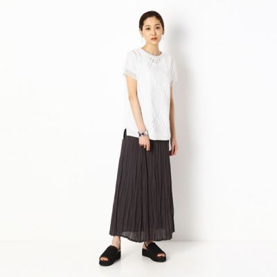 メタリックペーパーヤーンダイヤ柄フレンチスリーブセーター（７２３３ＩＹ１０）