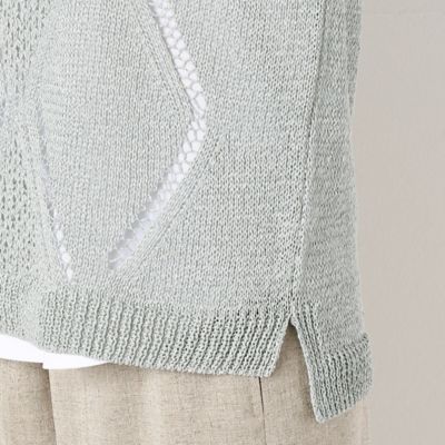 メタリックペーパーヤーンダイヤ柄フレンチスリーブセーター（７２３３ＩＹ１０）