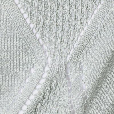 メタリックペーパーヤーンダイヤ柄フレンチスリーブセーター（７２３３ＩＹ１０）