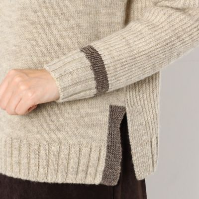 畦編み　パネルセーター（７２３４ＩＷ１０）