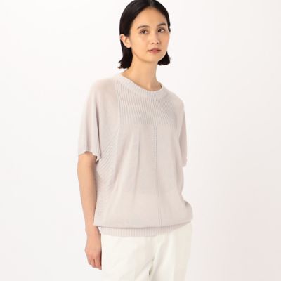 ＜Gabardine K.T (Women)＞ウォッシャブルペーパーヤーン　ホールガーメント和紙セーター（７２３５ＩＧ０８）
