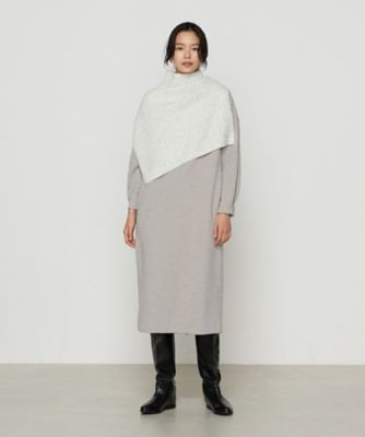 ウールナイロンのリブ編み ケープベスト（7235II16