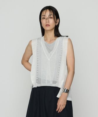 ＜Gabardine K.T (Women)＞ハイグレードラミー　シアー×ラメレースベスト（７２３５ＩＫ１３）