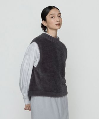 Gabardine K.T (Women)/ギャバジンケーティー マイクロナイロンフェザーヤーン 2WAYベスト(7235IM08) グレー トップス【三越伊勢丹/公式】