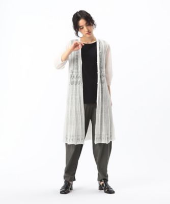 ＜Gabardine K.T (Women)＞シアーレース編み　ロングカーディガン（７２３６ＩＧ０９）