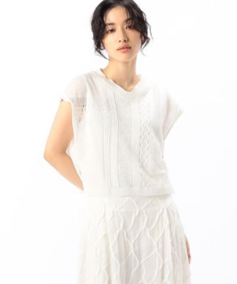 ＜Gabardine K.T (Women)＞シアーレース編み　ベスト（７２３６ＩＧ１０）