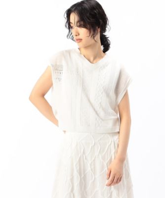 シアーレース編み　ベスト（７２３６ＩＧ１０）