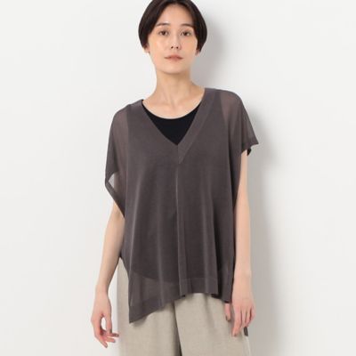 ＜三越伊勢丹/公式＞ Gabardine K.T (Women)/ギャバジンケーティー ドライタッチレーヨン シアーニットベスト グレー トップス【三越伊勢丹/公式】