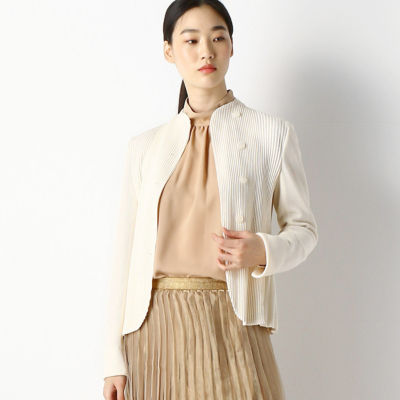 ＜Gabardine K.T+ (Women/大きいサイズ)＞リブニット風プリーツジャケット（７２７５ＪＰ０２）