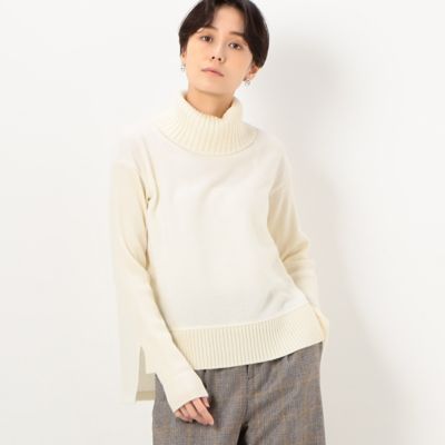 ＜COMME CA TALL (Women/大きいサイズ)＞〔　ＴＡＬＬサイズ　〕　ミニループインレイ　ニット切替プルオーバー（７６０１ＥＡ１３）