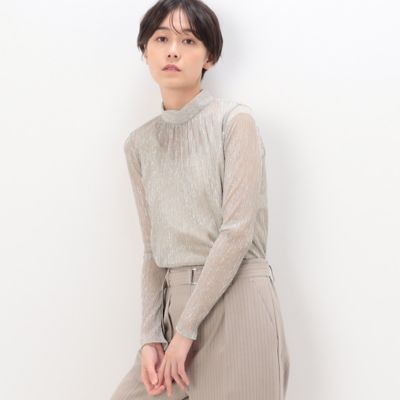 【送料無料】トール 〔 TALLサイズ 〕 ラメジャージー スキンTシャツ ギンイロ トップス