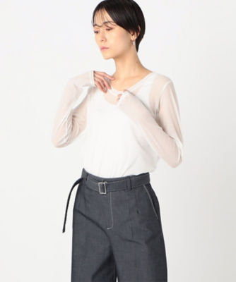 ＜COMME CA TALL (Women/大きいサイズ)＞〔　ＴＡＬＬサイズ　〕　シアーバランサー　スキンＴシャツ（７６０１ＥＧ０１）