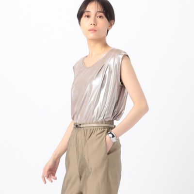 〔　ＴＡＬＬサイズ　〕　箔スムース　デザインタンクトップ（７６０１ＥＧ０２）
