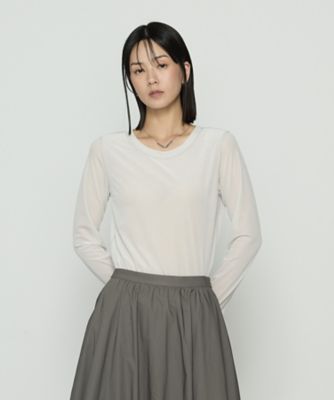 ＜COMME CA TALL (Women/大きいサイズ)＞〔　ＴＡＬＬサイズ　〕　シアーベロア　ラウンドネックプルオーバー（７６０１ＥＭ０２）