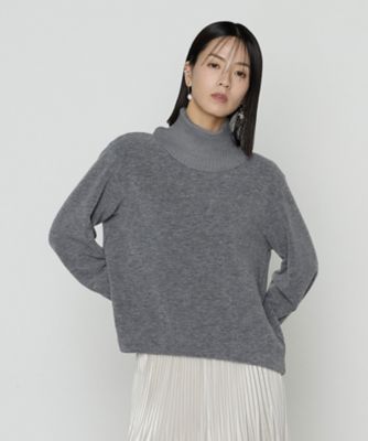 TALLサイズ 〕 ウールブークレー スヌード付きプルオーバー