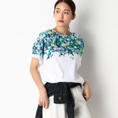 TALLサイズ〕ボタニカル柄 ドルマンTシャツ