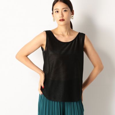 ＜COMME CA TALL (Women/大きいサイズ)＞〔ＴＡＬＬサイズ〕【洗える】ラメ　タンクトップ（７６０１ＥＷ１０）