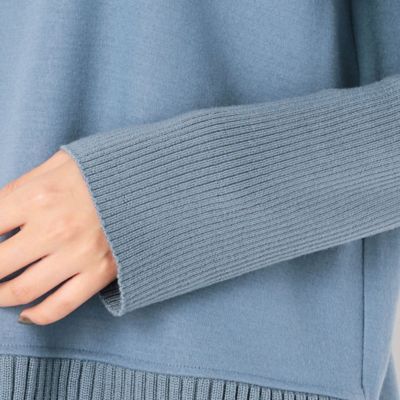 〔ＴＡＬＬサイズ〕【洗える】ウールミルドスムース　ニット切替プルオーバー（７６０１ＥＷ１７）