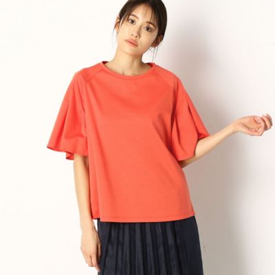 〔ＴＡＬＬサイズ〕タックフレアースリーブＴシャツ（７６０１ＥＹ０７）
