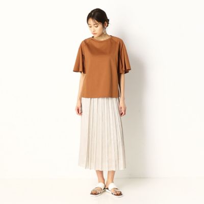 〔ＴＡＬＬサイズ〕タックフレアースリーブＴシャツ（７６０１ＥＹ０７）
