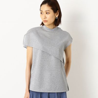 ＜COMME CA TALL (Women/大きいサイズ)＞〔ＴＡＬＬサイズ〕【ケープ付き】シルバーラメタンクトップ（７６０１ＥＹ０８）