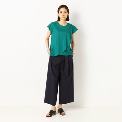 〔ＴＡＬＬサイズ〕ライトトリコットジャージー　アシンメントリ―フリルＴブラウス（７６０１ＥＹ１０）