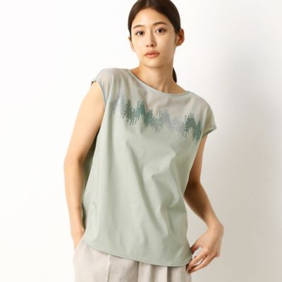 〔ＴＡＬＬサイズ〕スパンコール刺繍　フレンチスリーブＴシャツ（７６０２ＥＡ０１）