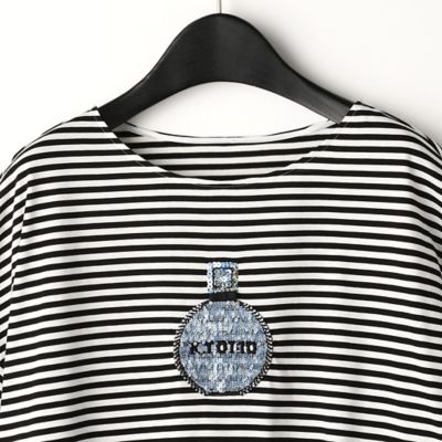 〔ＴＡＬＬサイズ〕香水瓶モチーフ　刺繍Ｔシャツ（７６０２ＥＡ０２）