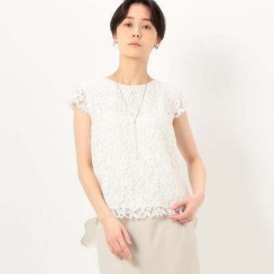 ＜COMME CA TALL (Women/大きいサイズ)＞〔　ＴＡＬＬサイズ　〕　フラワーリバーレース　ブラウス（７６０２ＨＣ０２）