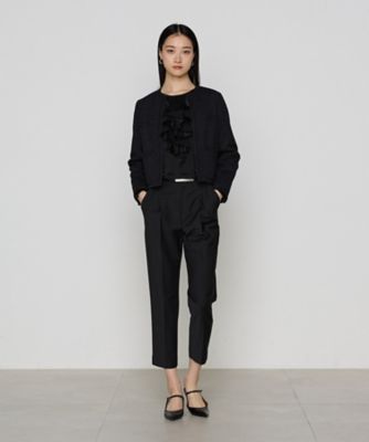 〔　ＴＡＬＬサイズ　〕　トリアセバックサテンジョーゼット　ラッフルブラウス（７６０２ＨＫ０２）