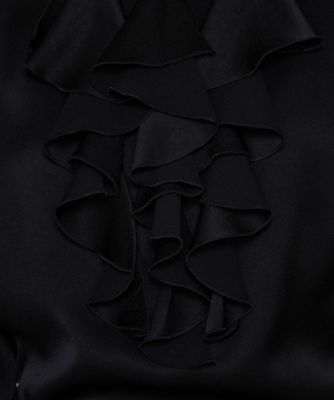 〔　ＴＡＬＬサイズ　〕　トリアセバックサテンジョーゼット　ラッフルブラウス（７６０２ＨＫ０２）