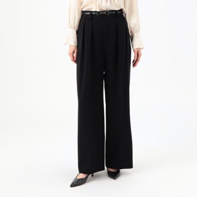 ＜COMME CA TALL (Women/大きいサイズ)＞〔　ＴＡＬＬサイズ　〕　【セットアップ対応】トリアセテートポリエステルダブルクロス　ワイドパンツ（７６０２ＰＧ０１）