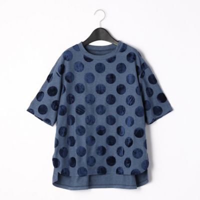 〔ＴＡＬＬサイズ〕ドットジャカード　ビックシルエットＴシャツ（７６０３ＥＷ０９）