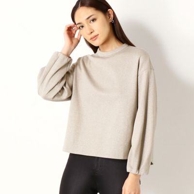 ＜COMME CA TALL (Women/大きいサイズ)＞〔ＴＡＬＬサイズ〕コットン　ラメ　ダブルフェイス　ボリューム袖　プルオーバー（７６０３ＥＸ０１）